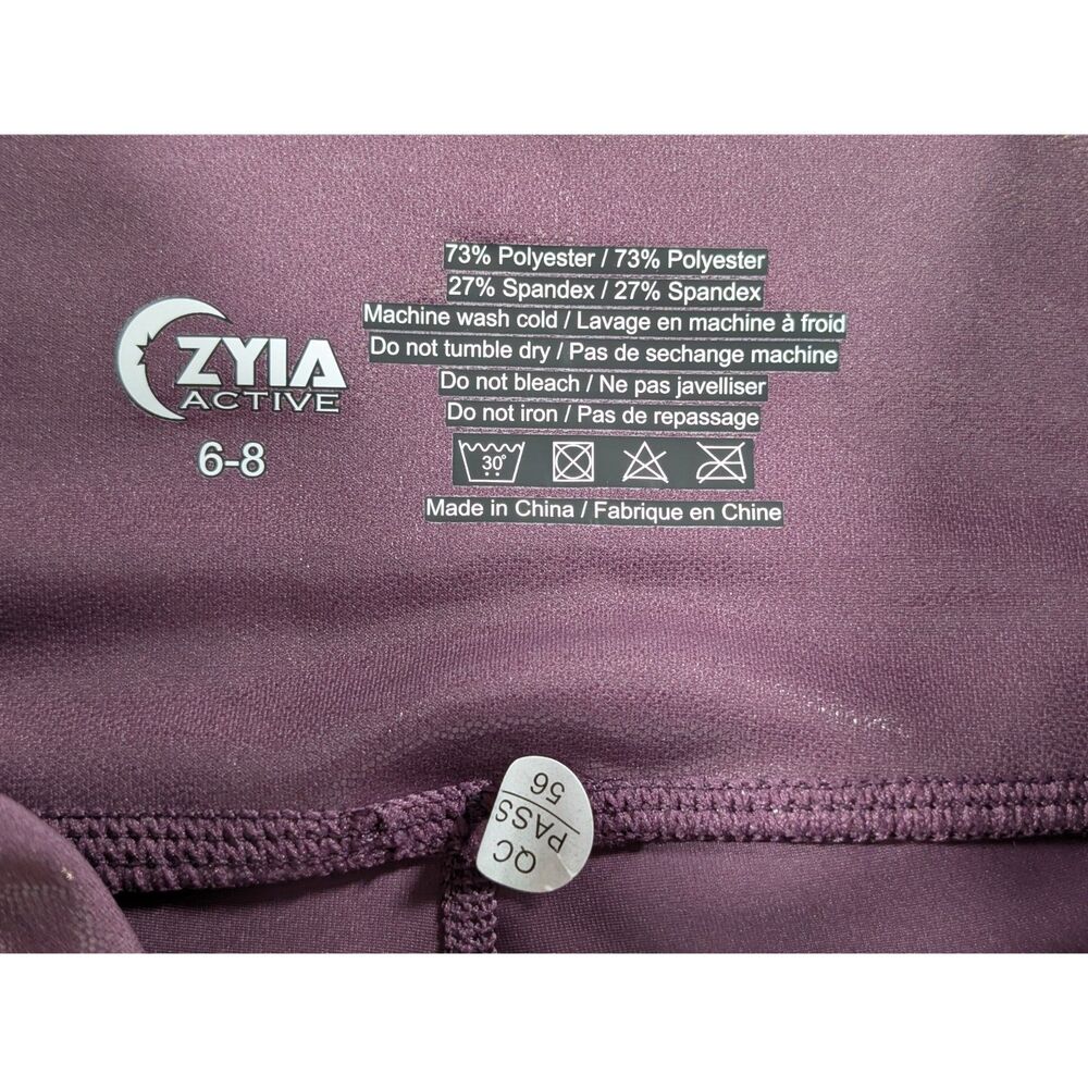 Zyia Active Light N Tight Leggings Womens 6-8 Plum Metallic Sheen High Rise 7/8 - Picture 6 of 10
